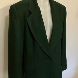 100% wool classic hunter green blazer by Worthington 14